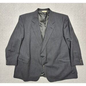 Palm Beach Sport Coat Blazer 54 Wool Pinstripe Dark Grey Single Breasted USA